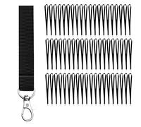 VERY IMPORTANT RUNNER - Pack Lanyards Colores Gancho Metálico - Lote Lanyard Colores Polyester 2cm Ancho y 46cm Largo para Cuello - Llaves - Tarjetas Identificativas - Pendrive (Negro, 20 Unidades)