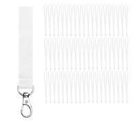 VERY IMPORTANT RUNNER - Pack Lanyards Colores Gancho Metálico - Lote Lanyard Colores Polyester 2cm Ancho y 46cm Largo para Cuello - Llaves - Tarjetas Identificativas - Pendrive (Blanco, 20 Unidades)