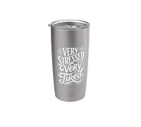 Very Stressed Very Tired Estado de ánimo agotado - Vaso térmico de acero inoxidable de doble pared