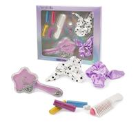 Verybella Juego de pelo de unicornio, contiene 2 gomas de colores, 1 cepillo desenredante, 1 peine, 2 pinzas, 4 tizas para colorear el cabello para un look multicolor
