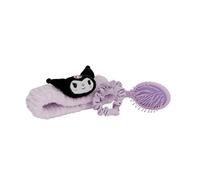 verybella - Kit de pelo Kuromi, set de belleza con banda elástica, goma para el pelo y cepillo personalizado Kuromi, para belleza rutina
