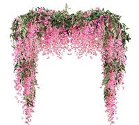 Veryhome Guirnalda de Flores Artificiales de Glicinia - 7.2 Pies de Vid Falsa Colgante de Hiedra de Seda para Decoración de Boda y Hogar
