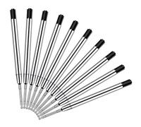 Vesaneae 10 × Recambio de Bolígrafos, Recambio de Bolígrafo de Metal, Recambios de Tinta para Bolígrafos, 1 MM Punta Media Recarga de Pluma (Negro)