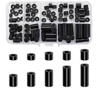 Vesaneae 100 Pcs Arandelas Espaciadoras, Lavadoras ABS M3, Lavadoras para Tornillos M3, Kit de Arandelas ABS Lavadoras de Aislamiento de espaciadores Redondos con Caja de Almacenamiento (Negro)