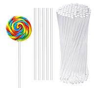Vesaneae 100 Piezas Palitos para Piruletas, Cake Pop Sticks, Redondo Varilla de Agitación, Palitos para Cake Pops, Palitos de Caramelo, Palillos de acrílico para Postres, Chocolate, Cupcakes