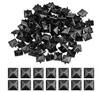 Vesaneae 100 Piezas Remaches Cuadrados de Metal 10 MM, Punta de Cuero DIY, Garra para Bolsos, Ropa, Zapatos (Negro)