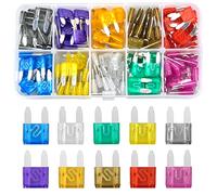 Vesaneae 120 Piezas Mini Fusibles Coche, Fusibles de Cuchillas Estándar, Medio Fusibles Coche, Fusibles de Hojas con Extractor de Fusibles, Fusibles de Repuesto para Automóvil Camión Barco Vehículos