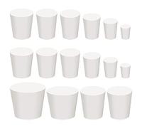 Vesaneae 16 Piezas Tapones de Goma Sólida, Tapón de Goma Laboratorio, Tapones Goma Cónicos, Tapones de Sello de Lab, Tapones Goma Blanco para Probeta Matraces Botella de Tubo, 9 Tamaños