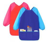 Vesaneae 2pcs Delantal Infantil Pintura Impermeable, Arte Smock Pintura Delantal, Delantales con Bolsillos, Delantal Pintura Infantil, Delantal para Pintar, Pintura Delantal Manga Larga, Bata Pintura