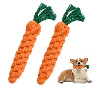 Vesaneae 2pcs Juguetes Masticables para Cachorros, Durable Masticable Cuerda de Zanahoria, Juguetes para Mascotas Cuerda Trenzada, Juguete para Morder para Perro Pequeños y Medianos Limpieza Dental