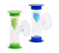 Vesaneae 3 minutos color reloj de arena, juego de 2 relojes de arena para niños, temporizador de cocina, dientes de los niños cepillado reloj de arena con ventosa, reloj de arena