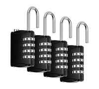 Vesaneae 4 Piezas Candado Combinacion 4 Digitos, Candado Taquilla Gimnasio Impermeable, Candados de Combinación Resistente a la Intemperie, Candados para Taquillas, Gimnasio, Eqipaje y Maleta Viaje