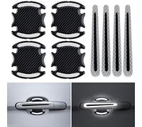 Vesaneae 4 Set Adhesivos Protección Contra Arañazos para la Puerta del Coche, Película Protectora de Coche, Pegatina de Manilla de Coche, Protectores de Tirador de Puerta VehÍculo Calcomanías (Blanco)