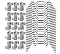 Vesaneae 50 Piezas Clips para Invernaderos de Acero Inoxidable, Kit de Reparación de Invernadero, Accesorio para Invernadero, Clips de Alambre para Invernadero W y Clips de Superposición Z