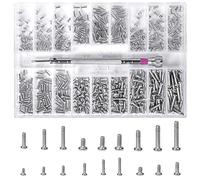 Vesaneae 500 Piezas Juego de Tornillos para Ordenador, Micro Tornillos Autorroscantes, Tornillos para Gafas Reparación, Tornillos Pequeños, Tornillos de Reparación para Gafas Relojes Laptop (Argento)