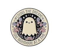 Vesavifaka Pins de solapa, bonito pin esmaltado con fantasma, mariposa, flor y diseño redondo, broche de estilo cartoon para mujer y hombre, para bolso, chaqueta, mochila, sombrero y ropa,