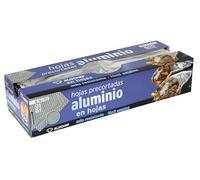 VESCEL-500 Hojas Papel Aluminio Precortado, Aluminio Gofrado Extra Resistente, Ideal para Horno, Barbacoa,Kebabs (40cmx27,3m)