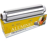 VESCEL Papel Aluminio Industrial Resistente, Versátil y Duradero, Ideal para Envolver, Asar, Conservar, Estuche con Sierra (30CM X 2,2KG)