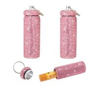 Veseek 2 llaveros para lápiz labial, soporte para bálsamo labial, soporte para brillo labial, llavero de metal para viaje, organizador de palitos de metal, bonito regalo para mujeres (rosa)