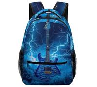 VesFy Guitarra relámpago Niña Mochilas Rock Morral Para Portátil Daypack Casual Mochila Escolares Mochila Infantil De Gran Capacidad Mochila Infantil Para Niños One Size