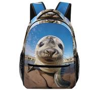 VesFy Linda foca Mochila Hombre Animal Morral Para Portátil Daypack Casual Mochila Instituto Para Colegio Viaje Cámping Adolescentes Niña Niño One Size