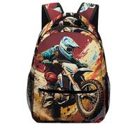 VesFy Motocicleta Cool Mochila Escolar Primaria Moto Morral Con Bolsillos Laterales Mochila Escuela Mochila Infantil De Gran Capacidad Primaria Pequeña Guardería Mochila One Size