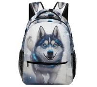 VesFy Perro Husky Siberiano Mochila Escolar Primaria Animaleses de compañía Morral Para Portátil Daypack Casual Mochilas Escolares Mochila Infantil De Gran Capacidad Para Niñas Y Niños One Size