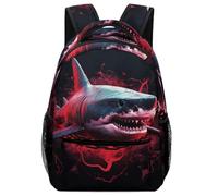 VesFy Tiburón feroz Mochila Hombre Marine Animaless Morrals Con Bolsillos Laterales Mochilas Escolare Mochila Infantil De Gran Capacidad Mochila Infantil Para Niños One Size