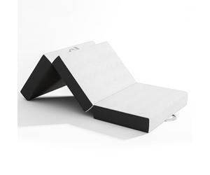 Vesgantti Colchón plegable de espuma de memoria de gel, colchón plegable para invitados, colchón de viaje con funda lavable, colchón plegable para camping, sillón con certificado Öko-Tex (15 cm, 135 x