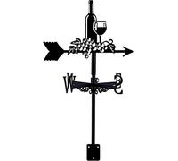 VESIC Weathervane Cast Iron Wine Glass Farm Wind Direction Indicator with Roof Mount, Weather Vane Garden Metal Decorations Weathercock for Outdoor Roof Farm Yard