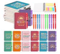 Vesici 12 Set Occupational Therapist Gifts Bulk Inspirational Multicolor Spiral Notebooks with Sticky Notes Pen Gift for Nursing Coworker Medical Staff Healthcare Office Supplies