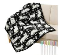 Vesidoloy Cobija para colorear con marcadores, manta lavable para colorear animales, para niños, adultos, sofá, cama, sala de estar, dormitorio, oficina, decoración del hogar