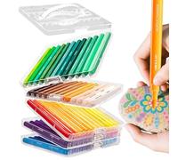 Vesidoloy Rotuladores De Pintura Acrílica - Juego de 60 Piezas Permanentes Punta Pincel para Cerámica | Accesorios de Pintura de Fácil Limpieza para Proyectos Artísticos en Lienzo Cerámica Metal Papel