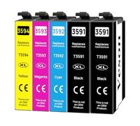 Veson 35XL - Cartuchos de tinta compatibles con Epson 35XL 35 XL para Epson WF 4725, para Epson WF-4720DWF WF-4725DWF WF-4730DTWF WF-4740DTWF (2negro, 1cian, 1magenta, 1amarillo)