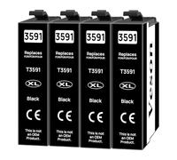 Veson 35XL - Cartuchos de tinta negros compatibles con Epson 35XL 35 XL para Epson WF 4725, para cartuchos de tinta Epson WF-4720DWF WF-4725DWF WF-4730DTWF WF-4740DTWF (4 negros)