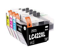 Veson 4 cartuchos de impresora LC422XL LC-422XLVAL compatibles con Brother LC422 LC-422XL para Brother MFC-J5740DW MFC-J5340DW MFC-J5345DW MFC-J6940DW MFC-J6540DW (1 negro, 1 cian, 1 amarillo, 1