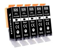 Veson 5 cartuchos de tinta negra PGI-525 compatibles con Canon PGI 525 PGBK para Canon MG5350 Cartuchos de impresora para PIXMA MG5150 MG5250 MG5140 MG8240 IP4800 IP4850 IP4900 IP4950 IP6500 II X6550