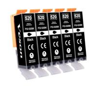 Veson 5 x PGI-520 BK Cartuchos de impresora compatibles con Canon 520 PGBK Negro Cartuchos para Pixma IP3600 MX870 MP550 IP4600 MP620 IP4700 MP560 MP640 MX860 MP630 MP980 IP4600X MP999X 0 MP54. 0