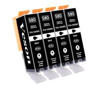Veson Cartuchos de Tinta PGI-580 XXL Compatibles con Canon 580XXL Negro para Canon Pixma TR8550 TR8500 TS9551C TS9551 TS9550 TS8350 TS8251 TS8150 TR7550 TS6150 TS6350 TS6250 TS6151 TS705, 4 PGBK