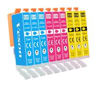 Veson CLI-526 Cartucho de Tinta Compatible con Canon 525 CLI 526 para Canon PIXMA MG5350 Cartucho para PIXMA MG5150 MG5250 MG5140 MG5240 IP4800 IP4850 IP4900 IP4950 IX6550 MX885 MX715 (9 Paquete)