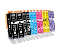 Veson PGI-580 XXL CLI-581 XXL Cartuchos de Tinta Compatible para Canon 580 581 XXL para Pixma TS8150 TS8151 TS8152 TS8250 TS8251 TS8252 TS8350 TS8350a TS8351 TS8351a TS8352 TS9150 TS9155, 12 Paquetes