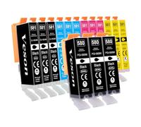 Veson PGI-580XXL CLI-581XXL Cartuchos de Tinta Compatible con Canon 580 581 XXL para Canon Pixma TR8550 TR8500 TS9551 TS9550 TS8350 TS8251 TS8150 TR7550 TS705 TS6150 TS6350 TS6250 TS6151, 15 Paquetes