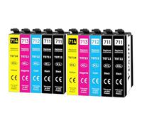 Veson T0715 Cartuchos de Tinta compatibles con Epson T0711 T0712 T0713 T0714 para Epson Stylus D92 D78 SX218 SX410 DX4400 DX7400 DX4050 DX7450 DX8400 DX8450 DX9400F SX400 BX300F, Paquete de 10