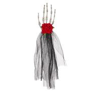 Vesone Horquillas de mano con calavera de Halloween, diadema con rosa de hueso de mano, Tocado punk con garra de hueso de mano de esqueleto, Diadema con horquillas de mano de esqueleto, horquilla de