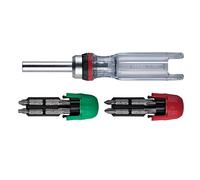 VESSEL CRYSTALINE - Destornillador de trinquete con puntas de inserción (+, TORX, HEX (16 PC).