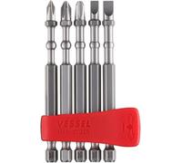 VESSEL IMAPCT - Broca de torsión de bola con soporte de carga Mag de 5 piezas. Juego (+1, +2, +3, #4 (3/16 pulgadas), #6 (1/4 pulgadas) IBMG90K001 Fabricado en Japón por VESSEL