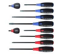 VESSEL - Juego de 10 destornilladores "Supercushion" (cabeza plana y cruciforme compatibles Jis/Iso/Din/Asme)