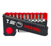 VESSEL Juego de 10 puntas de atornillado Torsion tipo "Impact Ball" + puerta boquilla