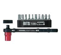 Vessel TD-73MC Juego de destornilladores de trinquete de placa (incluye 1 pestillo de tornillo, positivo, negativo, 10 puntas hexagonales)