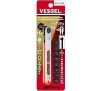 VESSEL TX76U Juego de destornilladores de trinquete planos de perfil bajo (tipo recto)